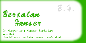 bertalan hanser business card